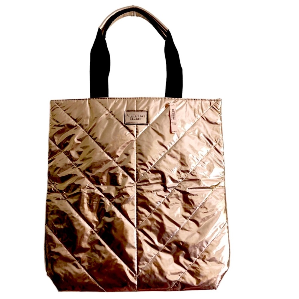 Victoria’s Secret 2017 Limited Edition Metallic Rose Gold Quilted Tote